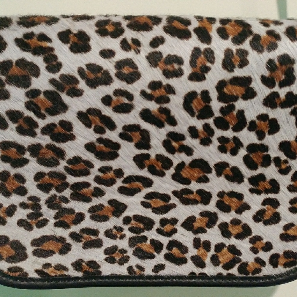 Lavender Leopard Leather Handbag